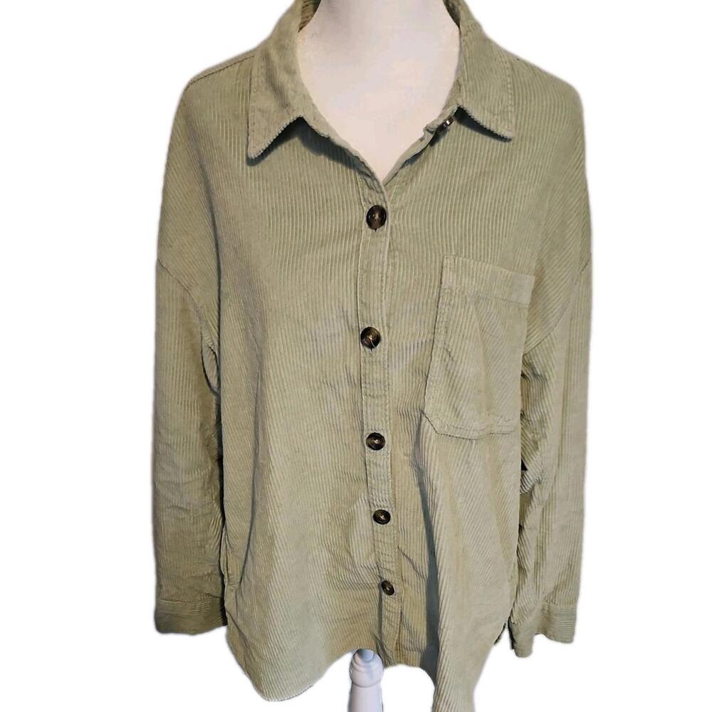 Hollister Button-Up Shirt Unisex Size M Corduroy Long Sleeve farm chore jacket